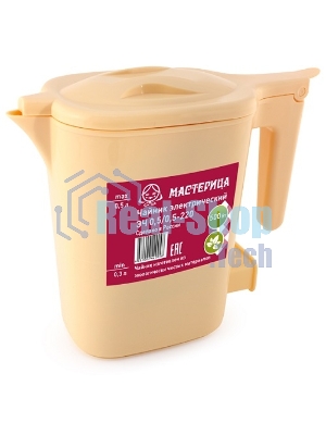 Чайник электрический Мастерица ЭЧ 0,5/0,5-220Б, пластиковый, бежевый, 0,5л, 500 Вт (в уп. 10 шт)