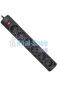 Сетевой фильтр Defender DFS 155/6 розеток/черный/5.0 м
