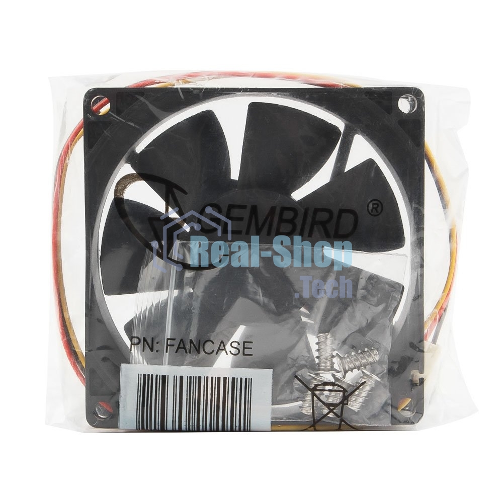 Вентилятор для корпуса Gembird FANCASE черный, 80 мм, 2600 об/мин, 27 дБ, 3 pin
