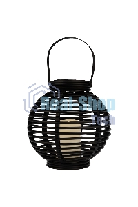 Декоративный фонарь Neon-night на солнечной батарее 20х20х22 см, черный плетеный корпус, теплый белый цвет свечения