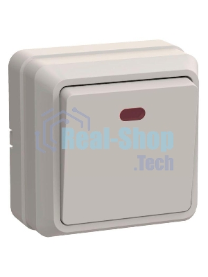 Выключатель 1-кл. ОП ОКТАВА с инд. 10А IP20 ВС20-1-1-ОКм крем. ИЭК EVO11-K33-10-DC