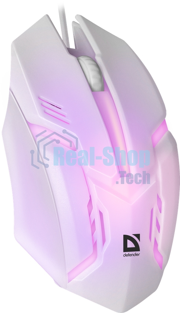 Мышь проводная Defender Cyber MB-560L белый, 1200 dpi, USB, кнопки - 3