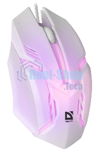 Мышь проводная Defender Cyber MB-560L белый, 1200 dpi, USB, кнопки - 3