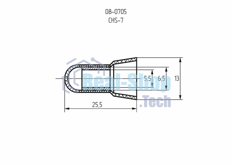 Концевая изолированная заглушка Rexant КИЗ-7, ø 5,5 мм (8,0-10,0 мм²)
