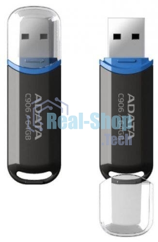 Флешка USB ADATA Classic C906 (AC906-64G-RBK), 64Gb, USB 2.0, R/W 15/5, черный/синий