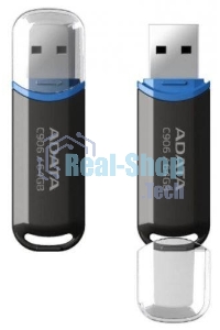 Флешка USB ADATA Classic C906 (AC906-64G-RBK), 64Gb, USB 2.0, R/W 15/5, черный/синий