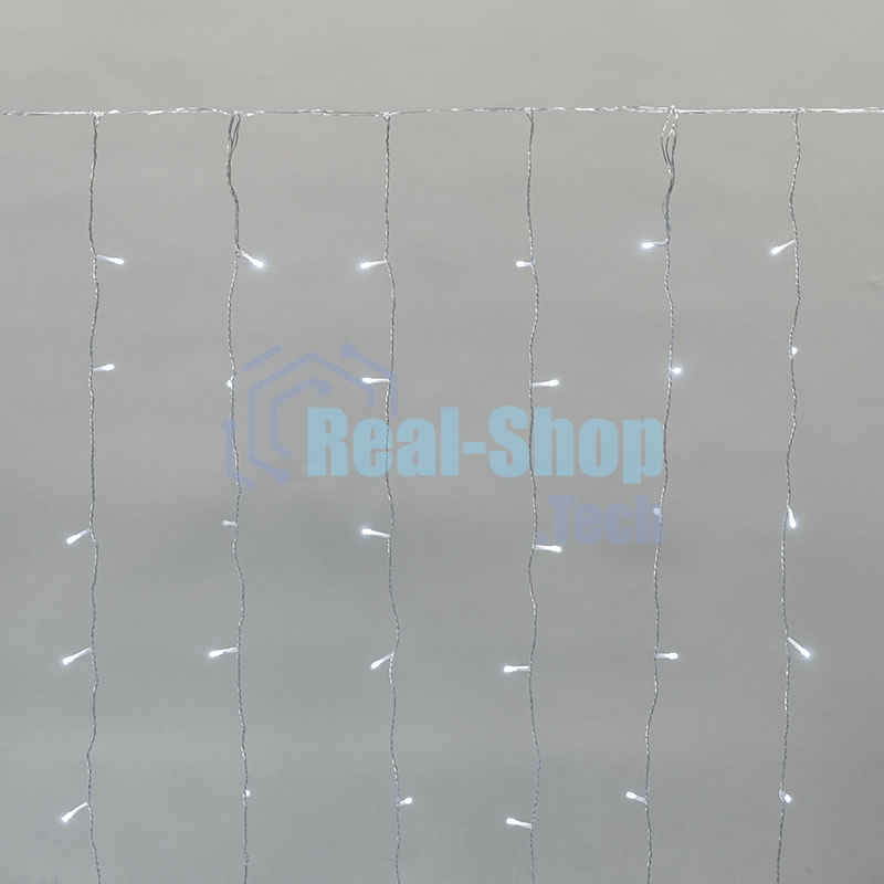 Гирлянда Neon-night Дождь светодиодный 2х1,5м, эффект мерцания, прозрачный провод, IP44, 230В, диоды БЕЛЫЕ, 150 LED