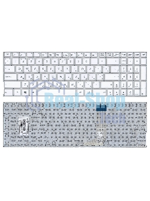 Клавиатура для ноутбука Asus X756 белый без рамки (горизонтальный Enter)