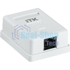 Розетка компьютерная ITK (CS2-1C5EF-12-G) настенная 49.2x62.5x25.2мм крышка RJ45 пластик белый