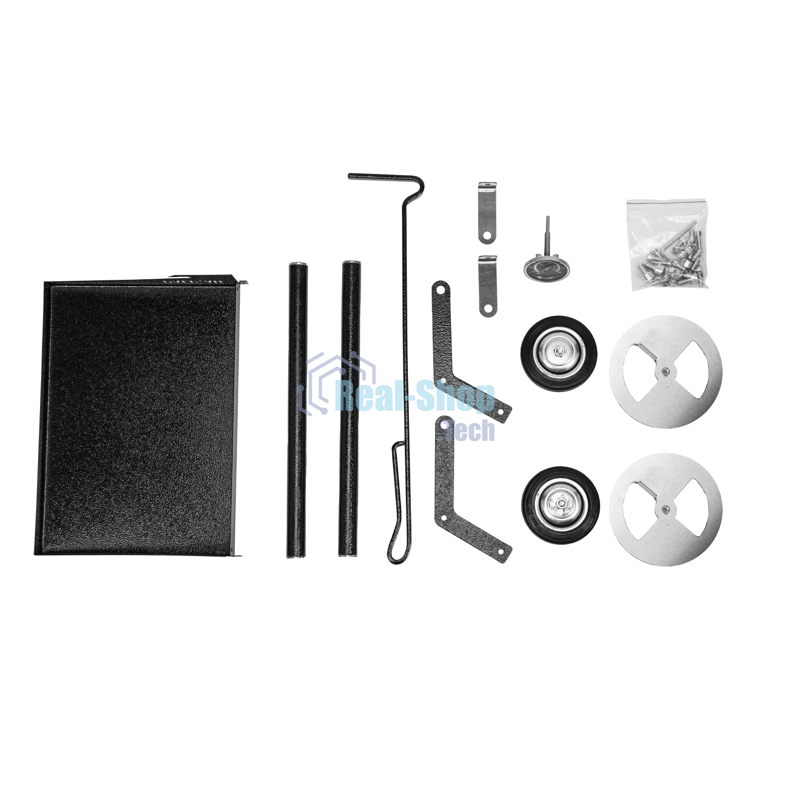 Мангал на колесах с крышкой-барбекю, 662х390х920, сталь 2 мм, термометр, кочерга, Camping Palisad