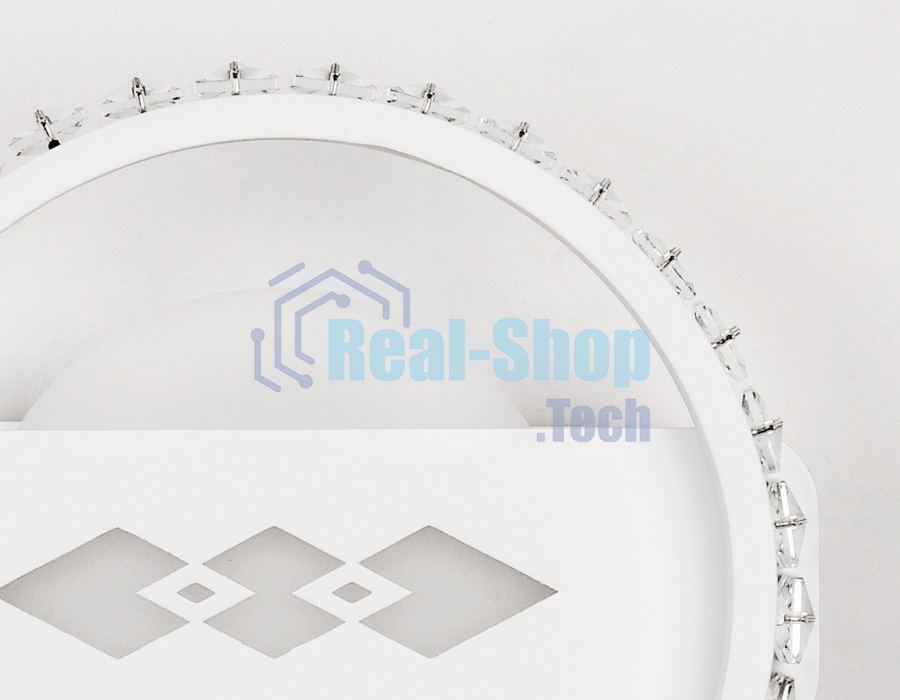 Настенный светодиодный светильник с хрусталем Ambrella light FA221 WH белый LED 6400K+3000K 24W D200*40