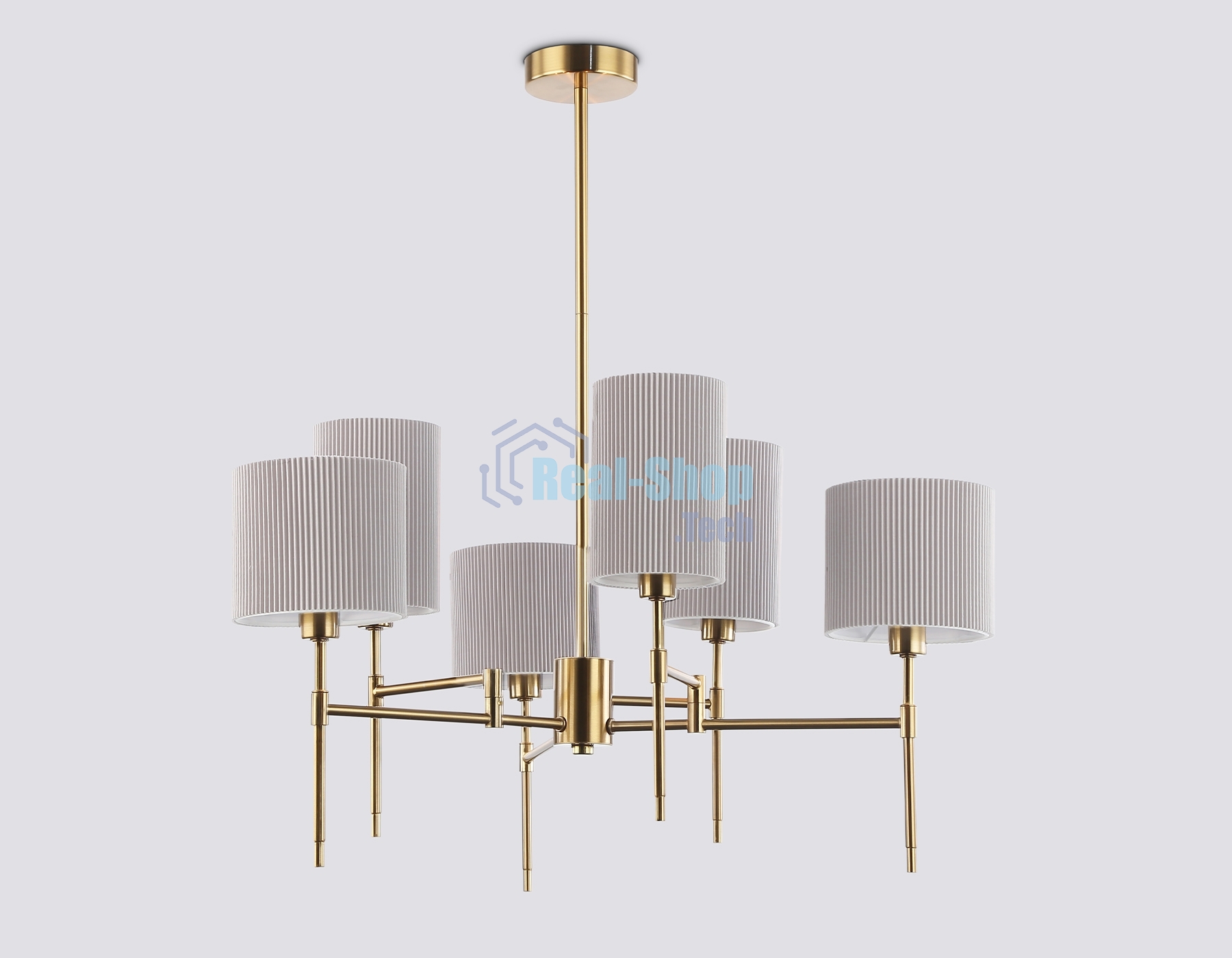 Люстра Ambrella light LH72381/6 BS/GR латунь/серый E14*6 max 40W D690*705