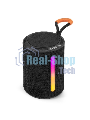 Портативная BT-колонка ExeGate Friend EPS-45 (5Вт, 50-20000Гц, Bluetooth, с поддержкой USB и TF/microSD карт, FM, Li-Ion 500mAh, цвет черный, RGB подсветка, зарядка USB Type-C, Color Box)