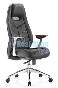 Кресло руководителя Бюрократ Zen/Black черный, кожа, крестовина полированный алюминий