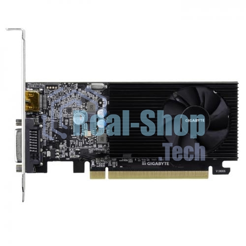 Видеокарта Gigabyte GV-N1030D4-2GL NVidia GeForce GT 1030, 2Gb DDR4/64-bit, PCI-Ex16 3.0, DVI-Dx1, HDMI2.0bx1, LP, 2-slot cooler, Retail