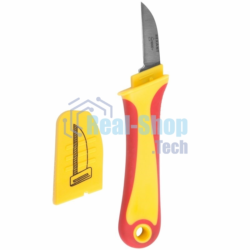 Нож монтажника Rexant нержавеющая сталь, прямое лезвие