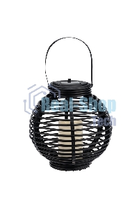 Декоративный фонарь Neon-night на солнечной батарее 20х20х22 см, черный плетеный корпус, теплый белый цвет свечения