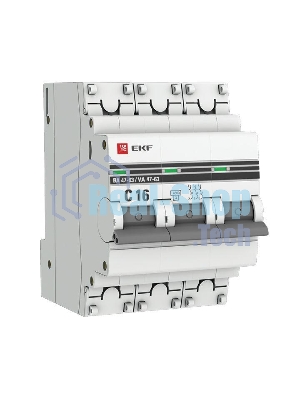 Выключатель автоматический EKF mcb4763-3-16C-pro 3P 16А (C) 4,5kA ВА 47-63 EKF PROxima