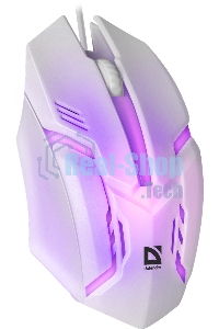 Мышь проводная Defender Cyber MB-560L белый, 1200 dpi, USB, кнопки - 3