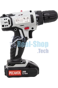 Дрель-шуруповерт аккумуляторная Ресанта ДА-20-2ЛК 75/14/11, Аккумуляторная, 20В, 2 АКБ, Кейс