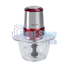 Измельчитель электрический Galaxy Line GL 2354, красный с серебристым, стеклянная чаша 1,2 л, 350 Вт, импульсный режим