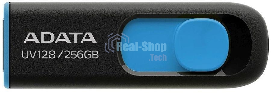 Флешка USB ADATA AUV128 (AUV128-256G-RBE), 256Gb, USB 3.0, R/W 100/30, черный/синий