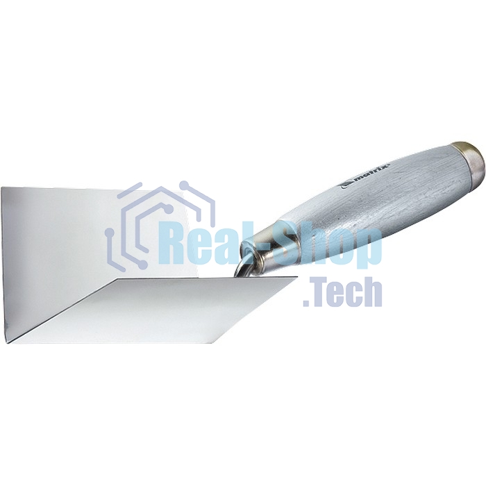 Мастерок из нерж. стали Matrix, 80 х 60 х 60 мм, для внутренних углов, деревянная ручка