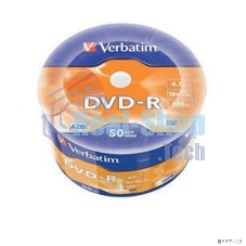 Диск DVD-R Verbatim 4.7Gb 16x Cake Box (50шт) (43788)