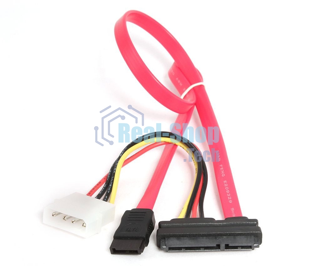 Кабель Combo SATA Cablexpert CC-SATA-C1-N, Molex 4pin(M)+Sata 7pin(M)/Sata 15pin+7pin(F), медн.проводник, пакет