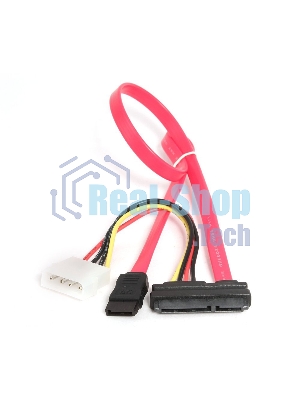 Кабель Combo SATA Cablexpert CC-SATA-C1-N, Molex 4pin(M)+Sata 7pin(M)/Sata 15pin+7pin(F), медн.проводник, пакет