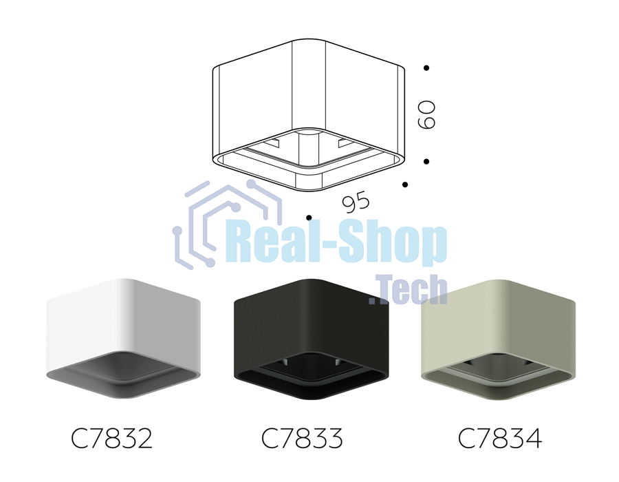 Корпус светильника C7832 SWH белый песок 95*95*H60mm MR16 GU5.3