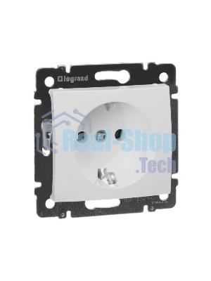Розетка электрическая Valena с заземлением (белая)
