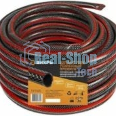 Шланг поливочный ПВХ усиленный премиум пищевой трехслойн. армир. 3/4 50м черный/красный Вихрь 73/7/2/8