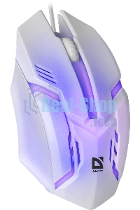Мышь проводная Defender Cyber MB-560L белый, 1200 dpi, USB, кнопки - 3