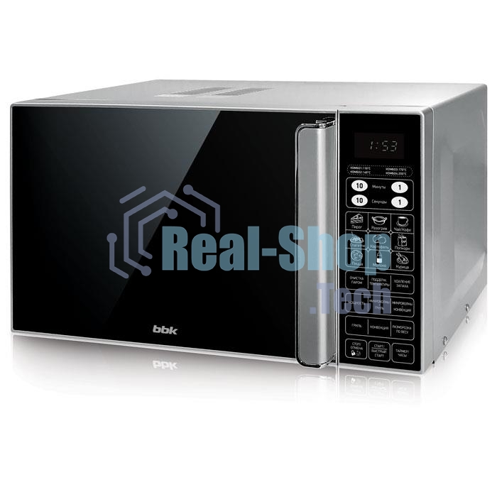 Микроволновая печь BBK 23MWC-982S/SB-M серебристый/черный, 23 л, 900 Вт, переключатели - сенсор