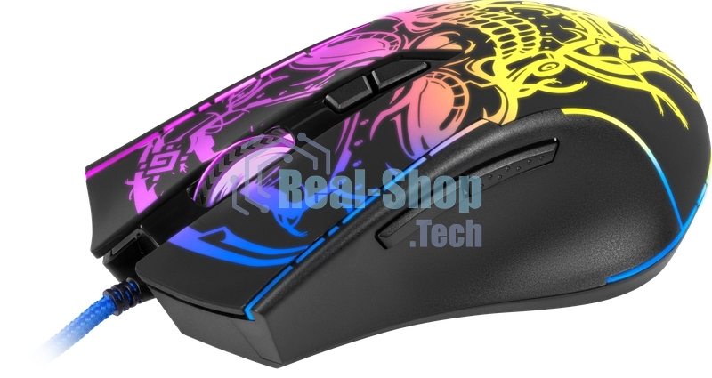 Мышь проводная Defender Bulletstorm GM-928 черный, 7200 dpi, USB, кнопки - 7