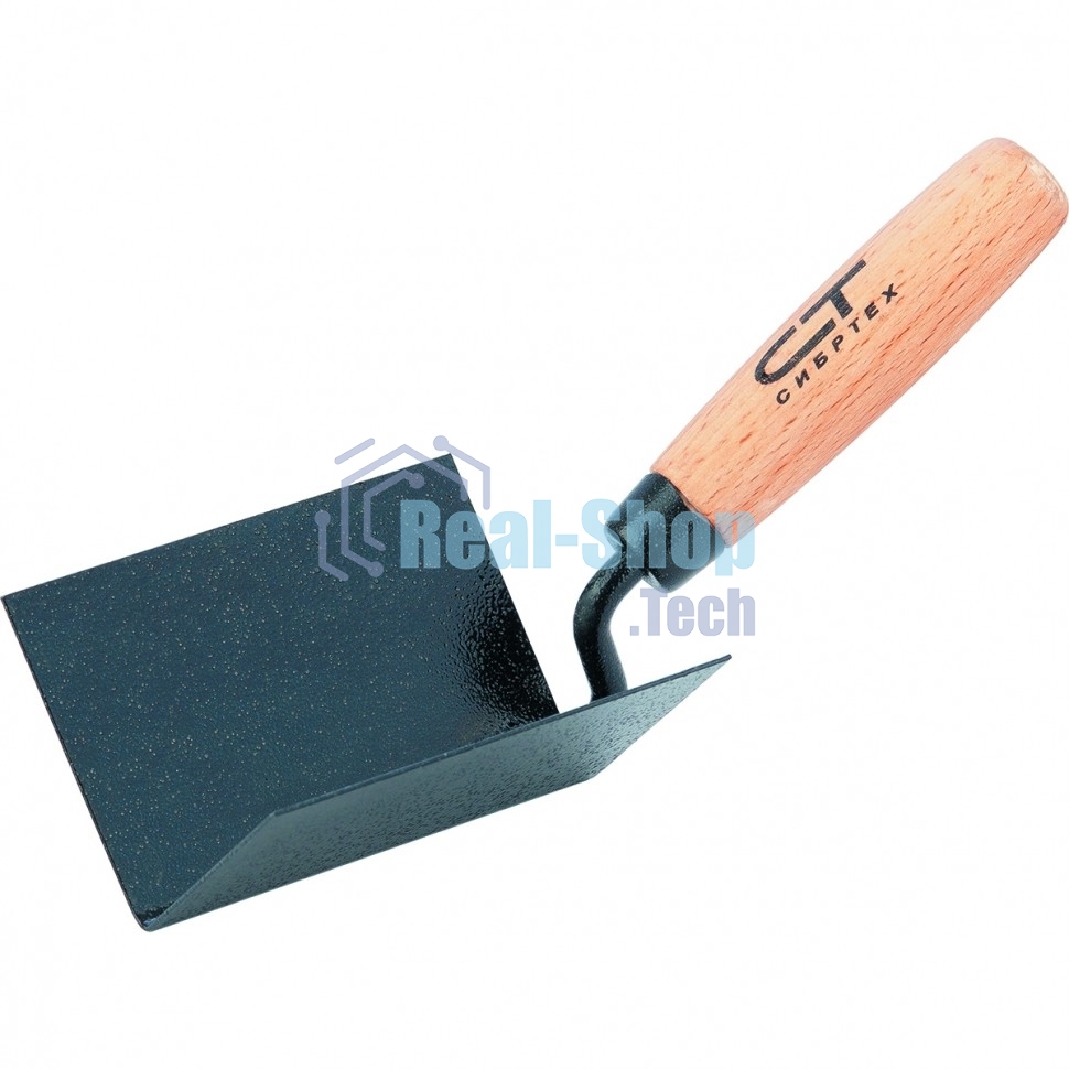 Кельма Сибртех угловая, 110x75x75 мм, стальная, для внутренних углов, буковая ручка