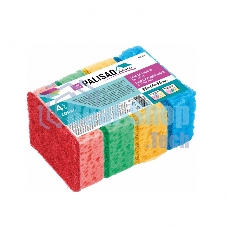 Губки для посуды Coral, 95x64x36 мм, 4 шт., HomePalisad