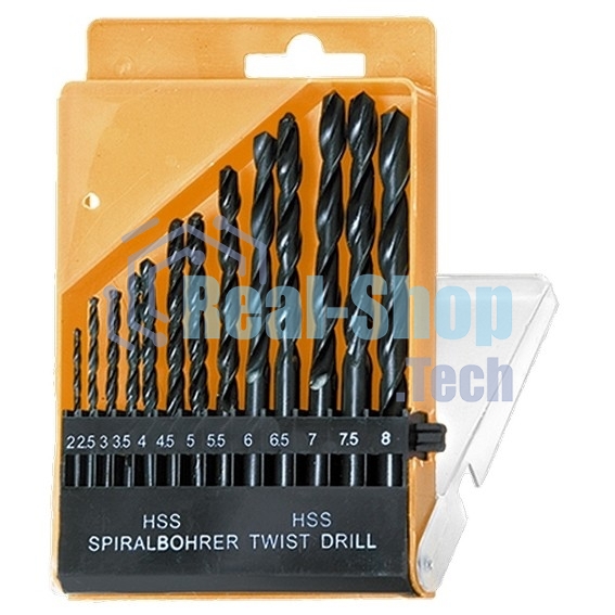 Набор сверл по металлу Sparta 2-8 мм (через 0,5 мм), HSS, 13 шт.цилиндрический хвостовик
