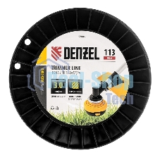 Леска для триммера Denzel зубчатый квадрат, 3,0мм х 113м, на DIN катушке FLEX CORD