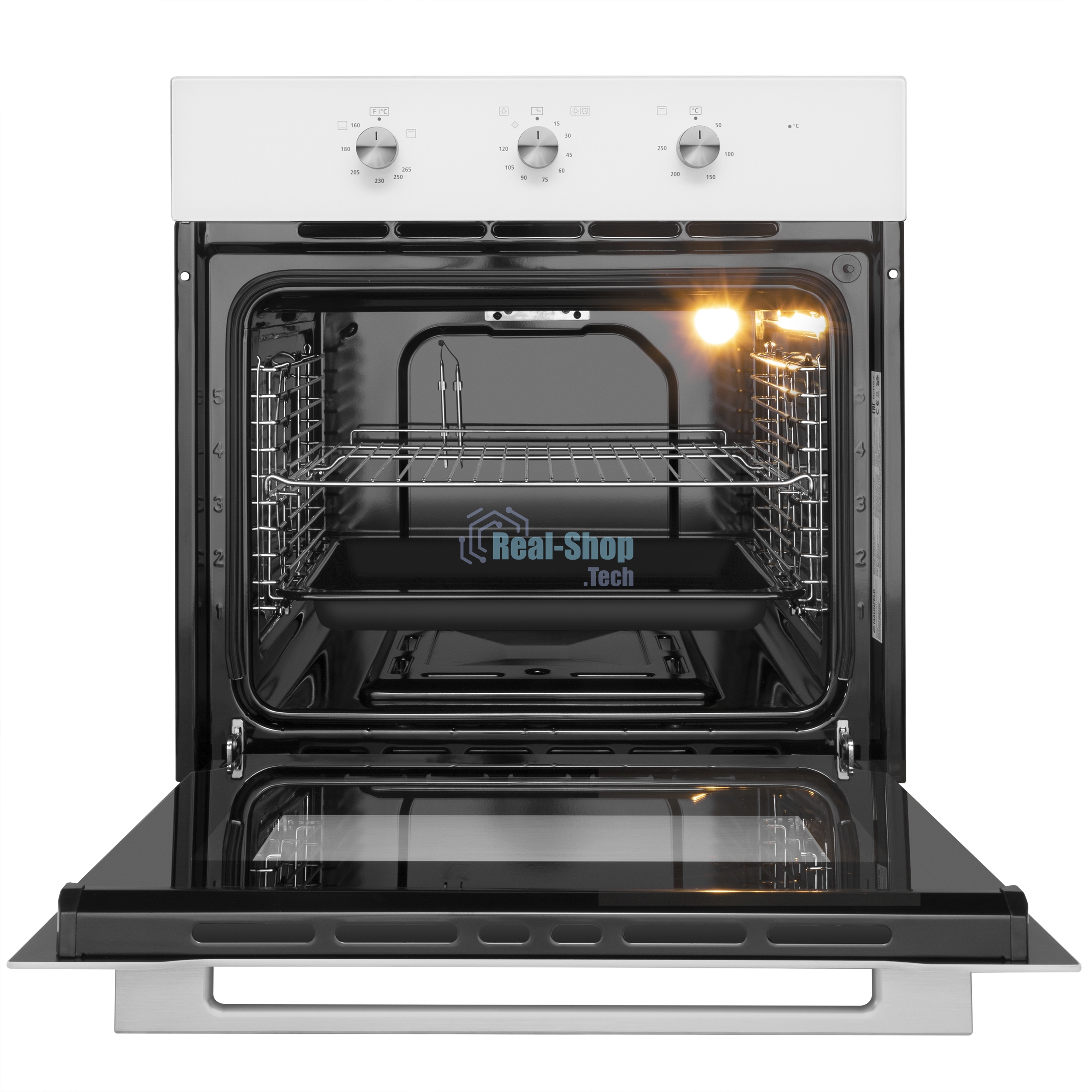 Шкаф духовой газовый с электрическим грилем Maunfeld MOGS703W, встраиваемый