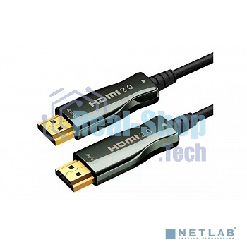 Кабель HDMI AOC-HM-HM-50M Wize, оптический, 50 м, 4K/60HZ, v.2.0, ARC, 19M/19M, черный, коробка