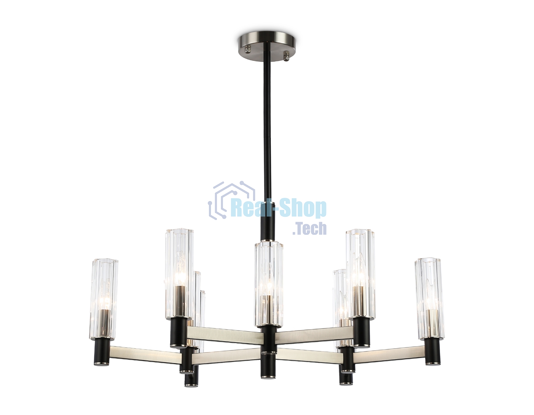 Люстра Ambrella light LH55503/9 SN/BK/CL сатин никель/черный/прозрачный E14*9 max 40W D760*760