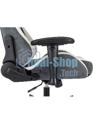 Кресло игровое Knight Regal Fabric серый/светло-серый иск.замша крестов. металл