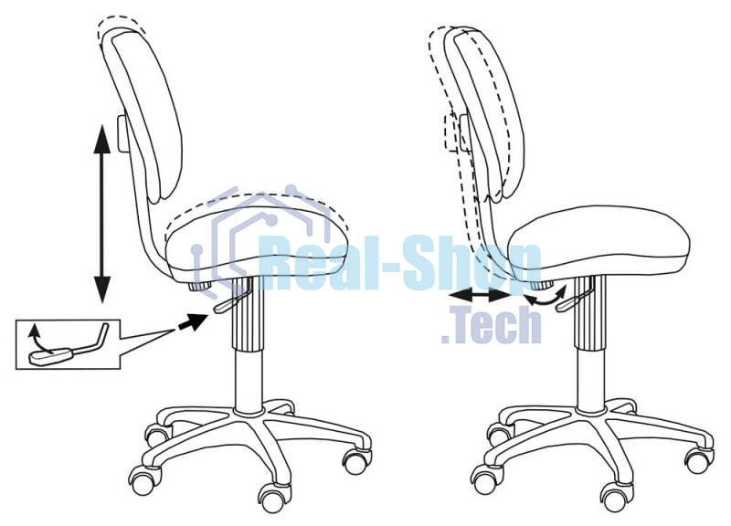 Кресло компьютерное Бюрократ CH-204NX/26-28 черное 26-28, без подлокотников