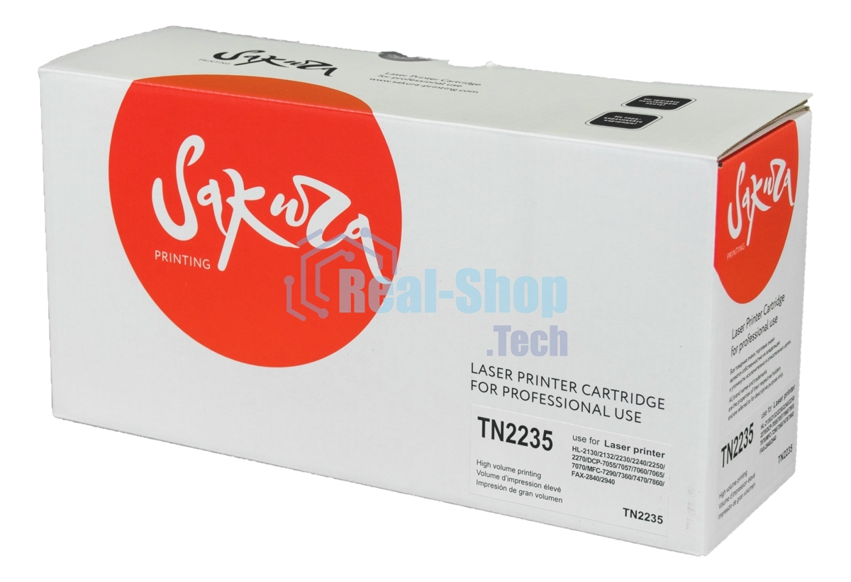 Картридж лазерный Sakura TN2235 для Brother HL-2240R, HL-2240DR, HL-2250DNR,  DCP-7060DR, DCP-7065DNR, DCP-7070DWR, MFC-7360NR, MFC-7860DWR, FAX-2845R, FAX-2940R, черный, 1200 к.