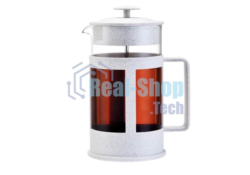 Френч-пресс LARA LR06-50-600 <600мл> экологически чистый материал, стальной фильтр 18/10, боросил. стекло