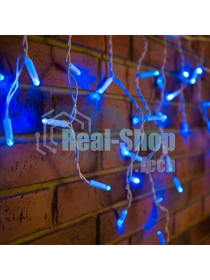 Гирлянда Neon-night Айсикл (бахрома) светодиодный, 1,8 х 0,5 м, белый провод, 230 В, диоды синие, 48 LED