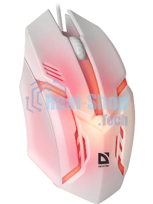 Мышь проводная Defender Cyber MB-560L белый, 1200 dpi, USB, кнопки - 3