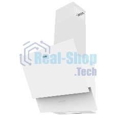 Вытяжка наклонная Korting KHC 65070 GW / 60см, электронное сенсорное управление Touch, 3 режима, 450 м3/ч., таймер, алюминиевый жировой фильтр, лампы освещения LED, ур.шума 50 дб, белое стекло